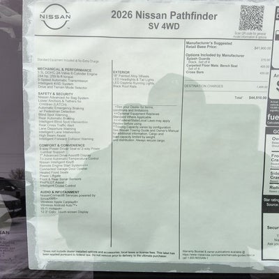 2026 Nissan Pathfinder SV